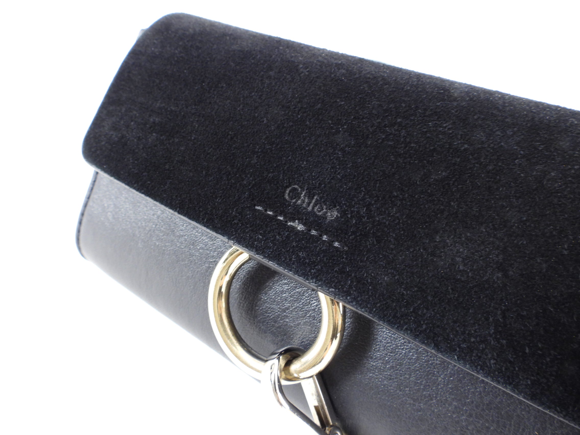 Chloe Black Mini Faye Wallet on Strap Crossbody Bag