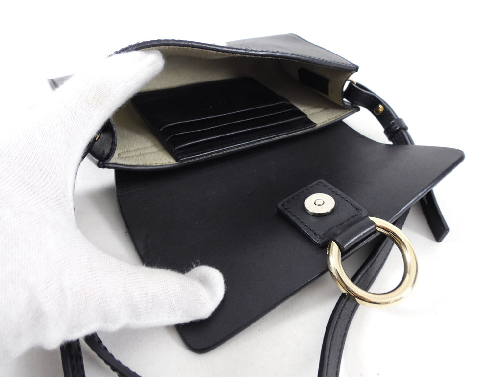 Chloe Black Mini Faye Wallet on Strap Crossbody Bag