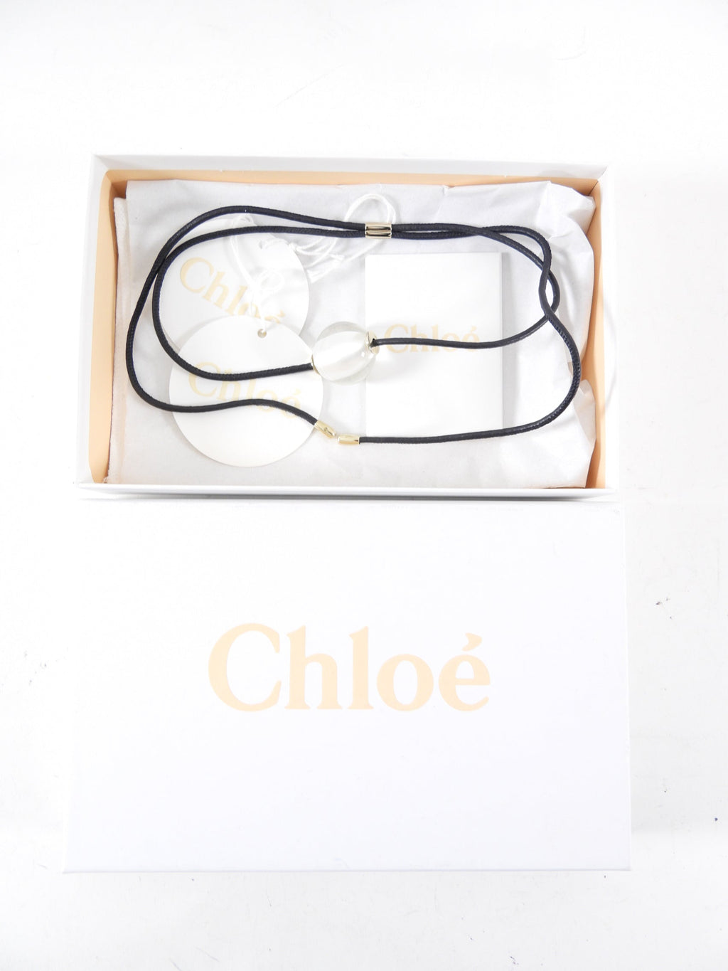 Chloe Black Leather Cord and Glass Bead Darcey Necklace