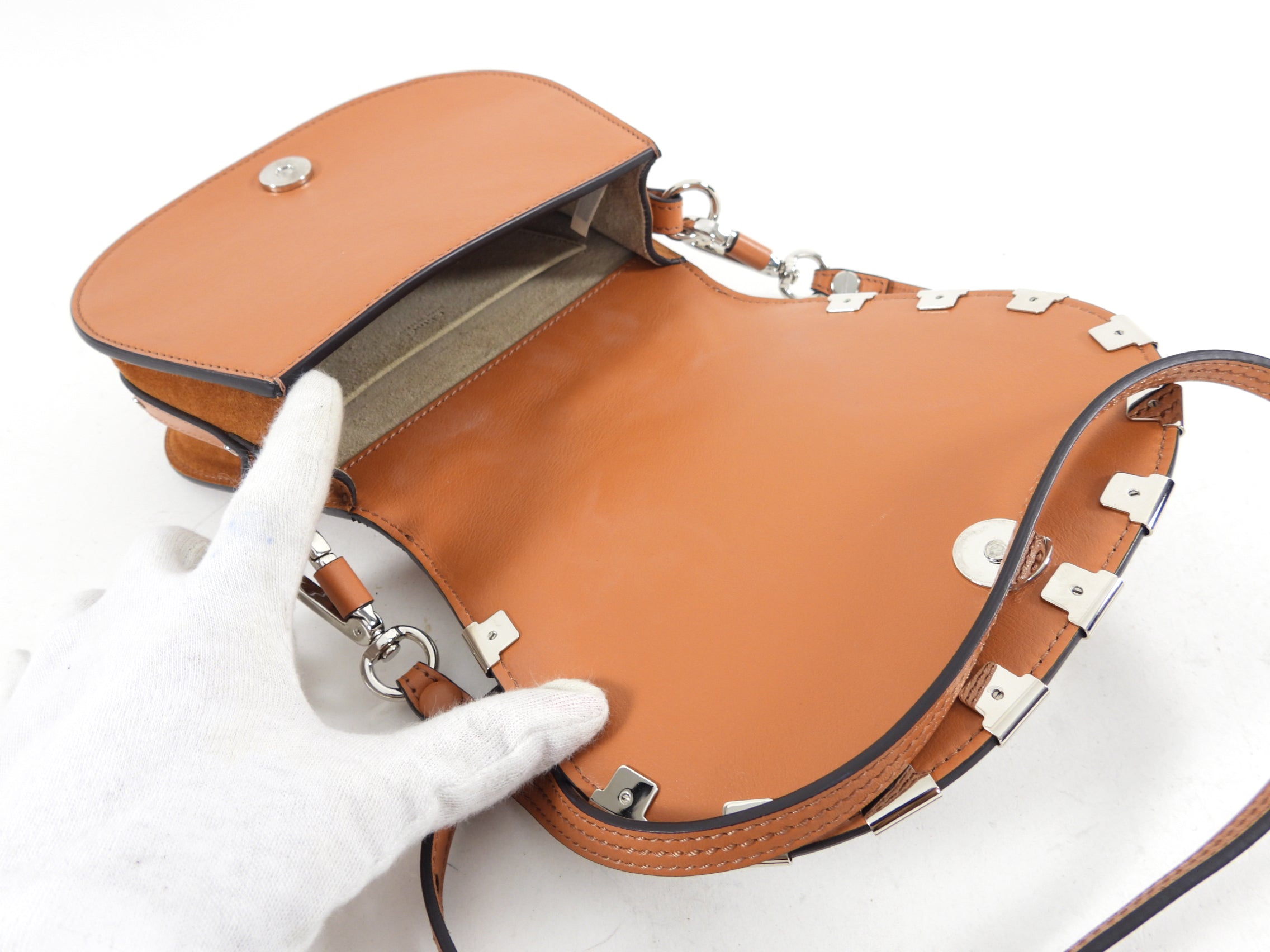 Chloe Silver and Tan Nile Bracelet Two Way Bag