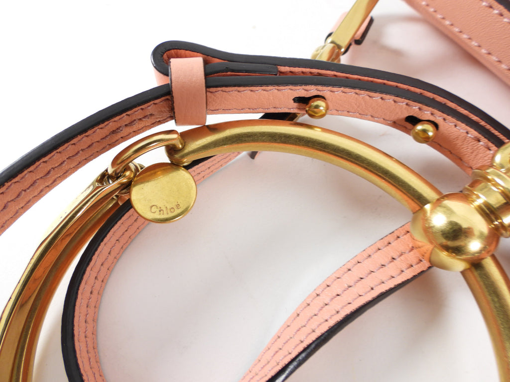 Chloe Light Pink Nile Bracelet Bag with Crossbody Shoulder Strap