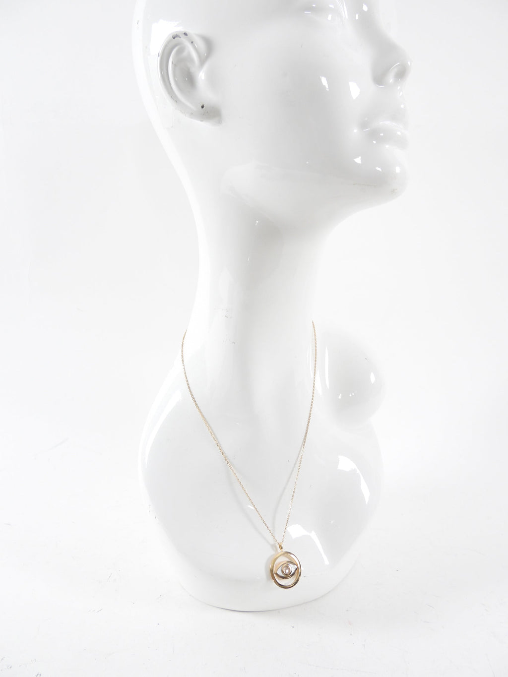 Chopard 18K Rose Gold Diamond Happy Diamond Evil Eye Pendant Necklace