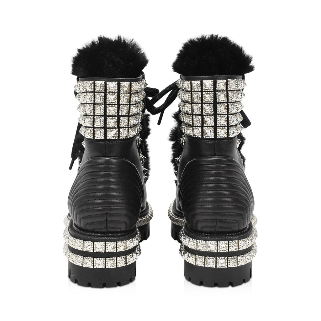 Christian Louboutin 'Yetti Donna Fur Spike' Boots - Women's 37