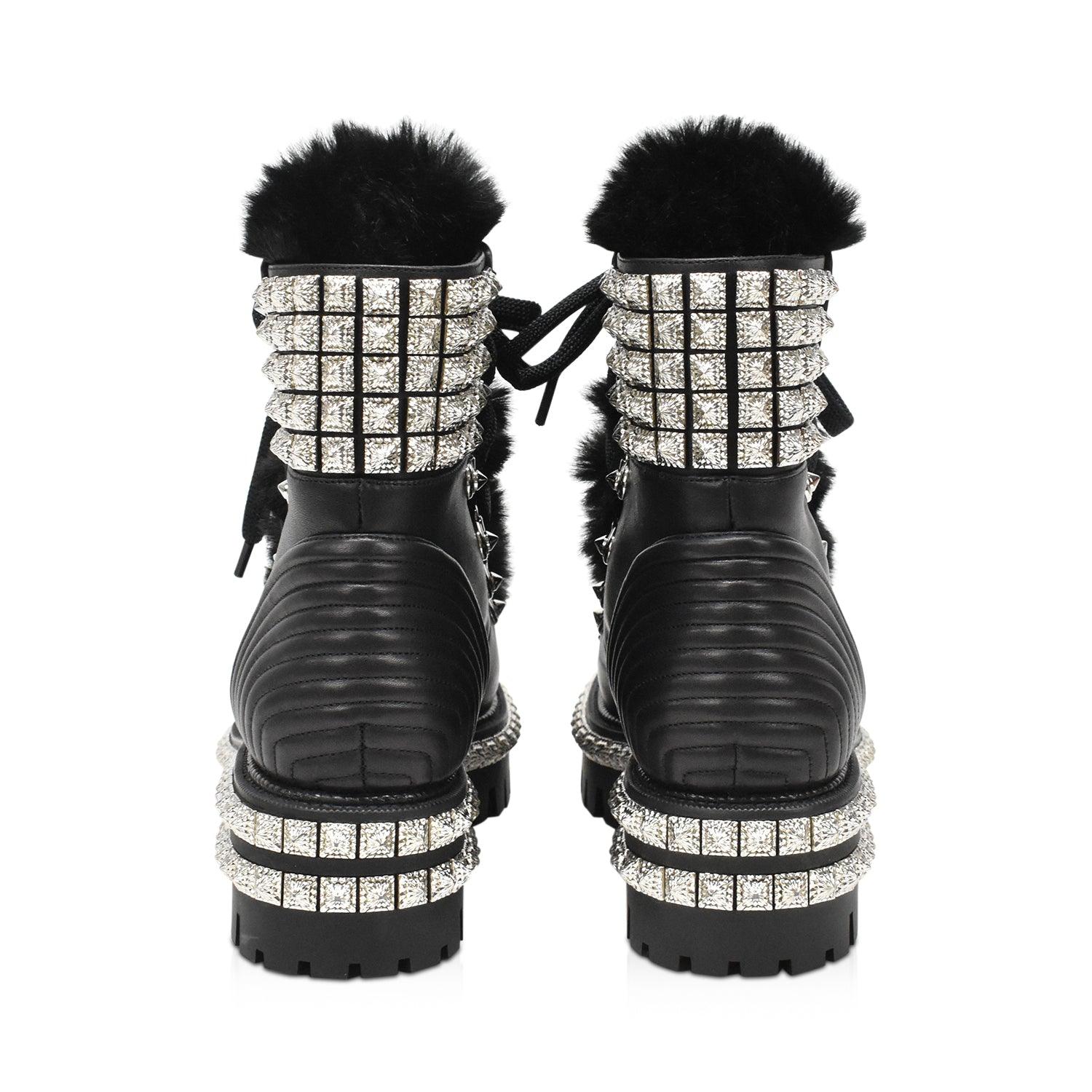 Christian Louboutin 'Yetti Donna Fur Spike' Boots - Women's 37