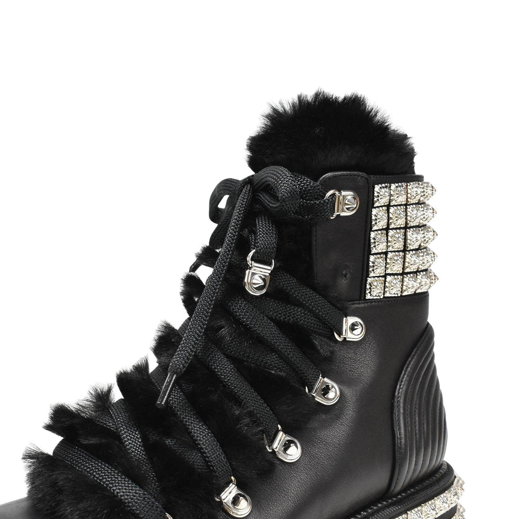Christian Louboutin 'Yetti Donna Fur Spike' Boots - Women's 37