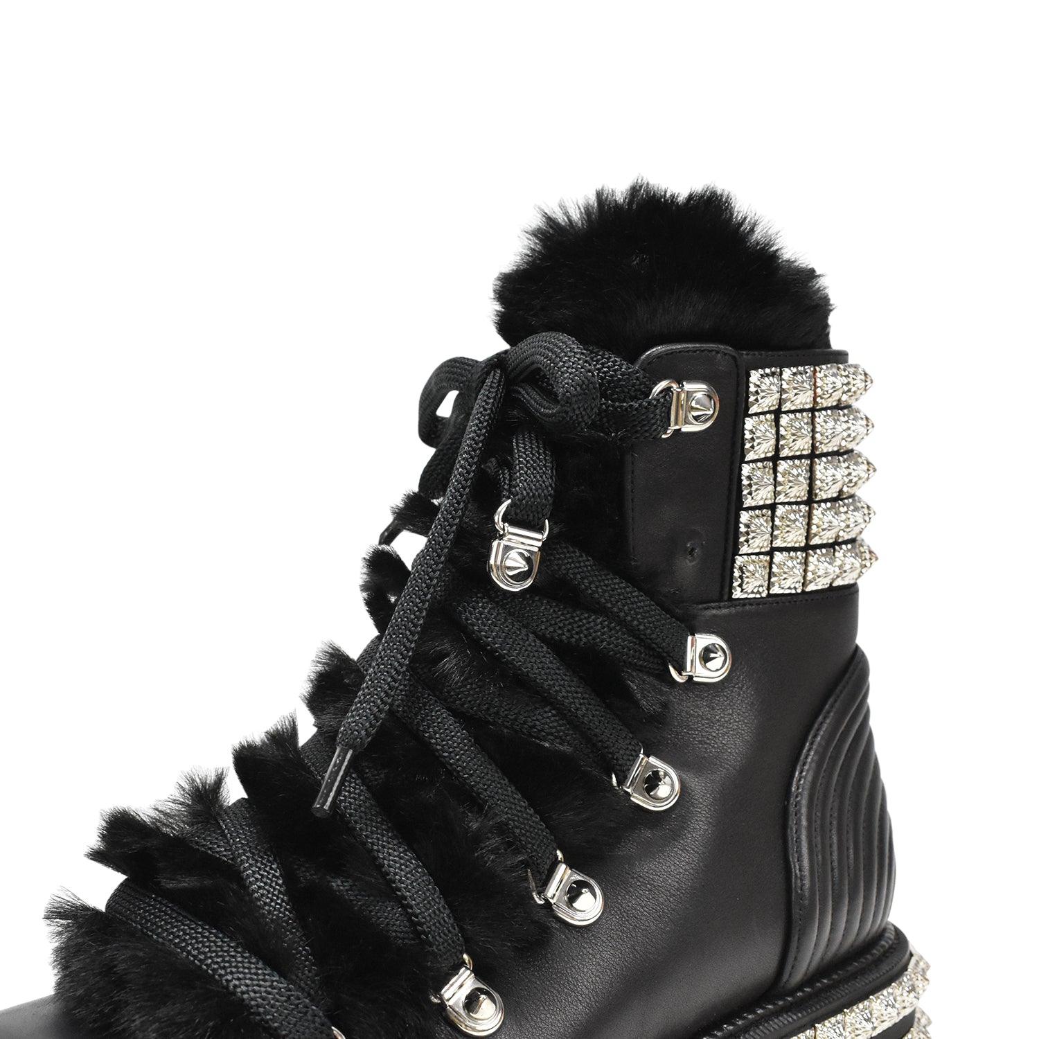 Christian Louboutin 'Yetti Donna Fur Spike' Boots - Women's 37