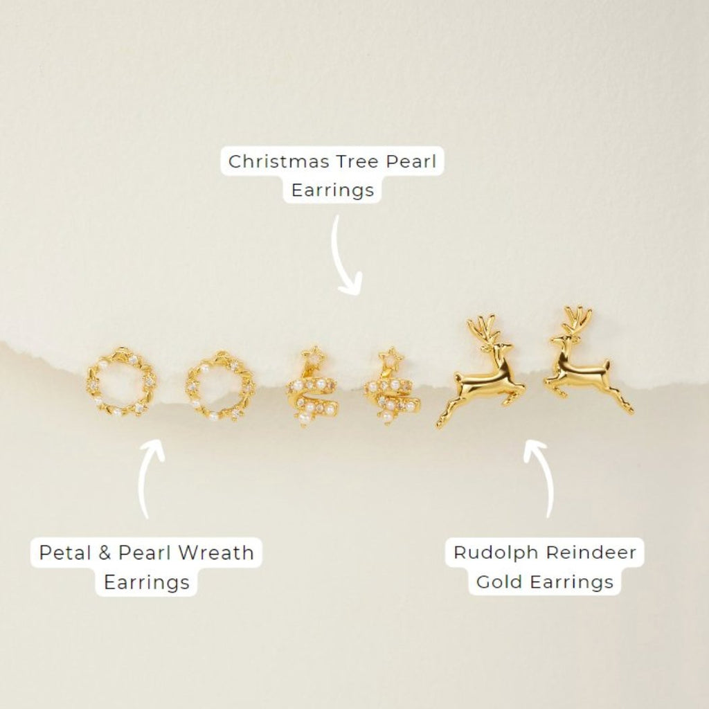 Christmas Tree Pearl Earrings