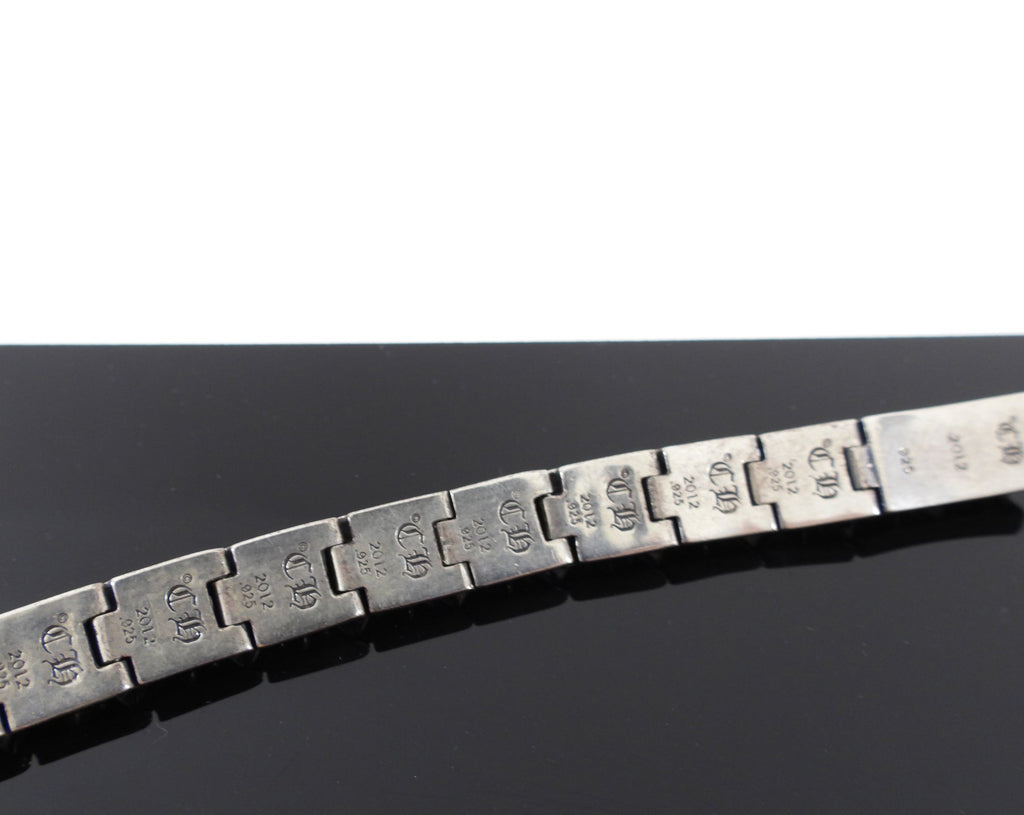 Chrome Hearts Sterling Silver Pyramid Cross Link Bracelet