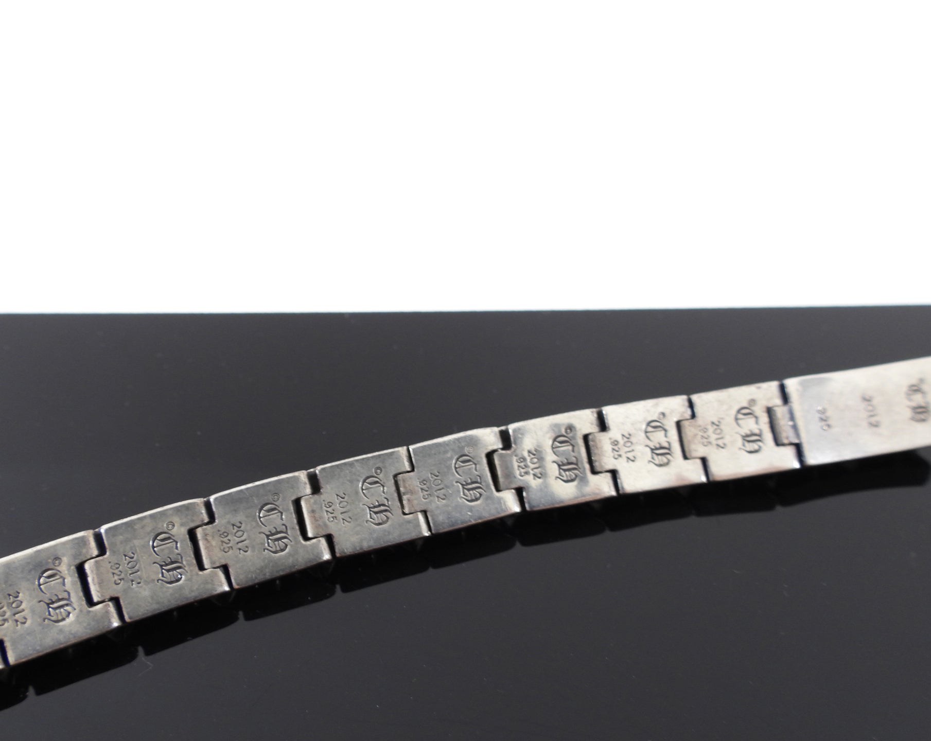 Chrome Hearts Sterling Silver Pyramid Cross Link Bracelet