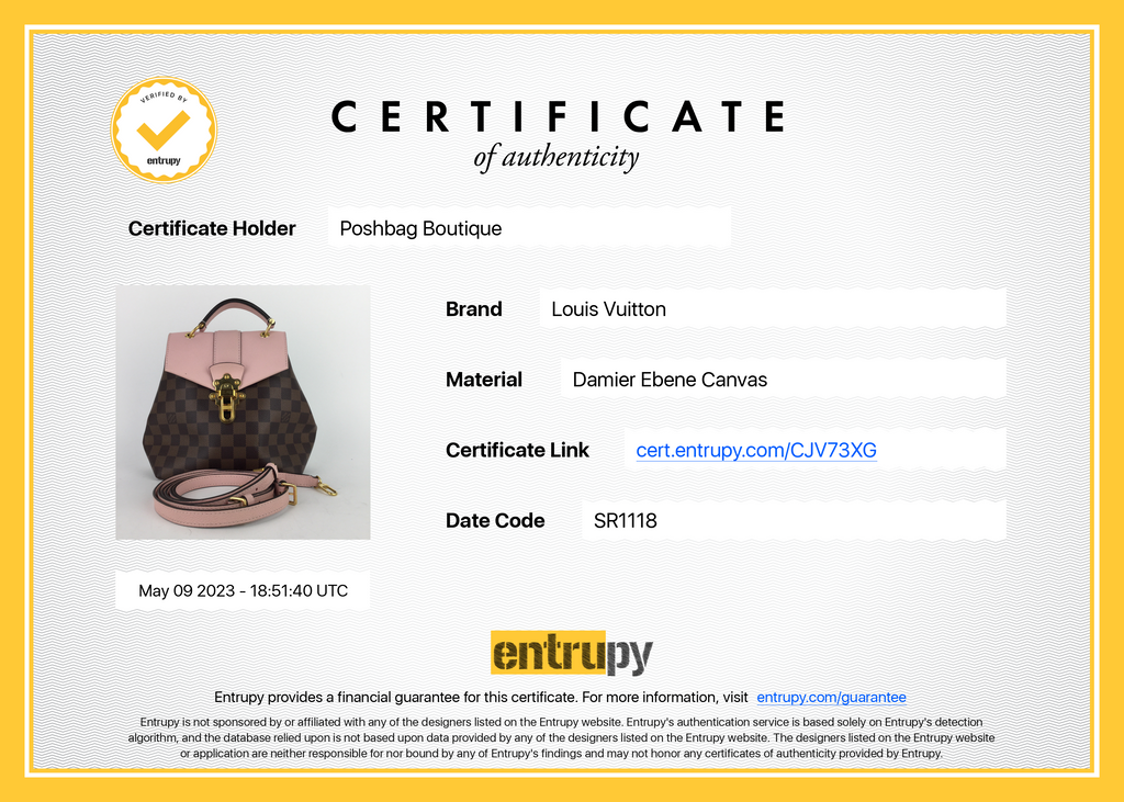 Louis Vuitto Clapton Damier Ebene Canvas Backpack Bag