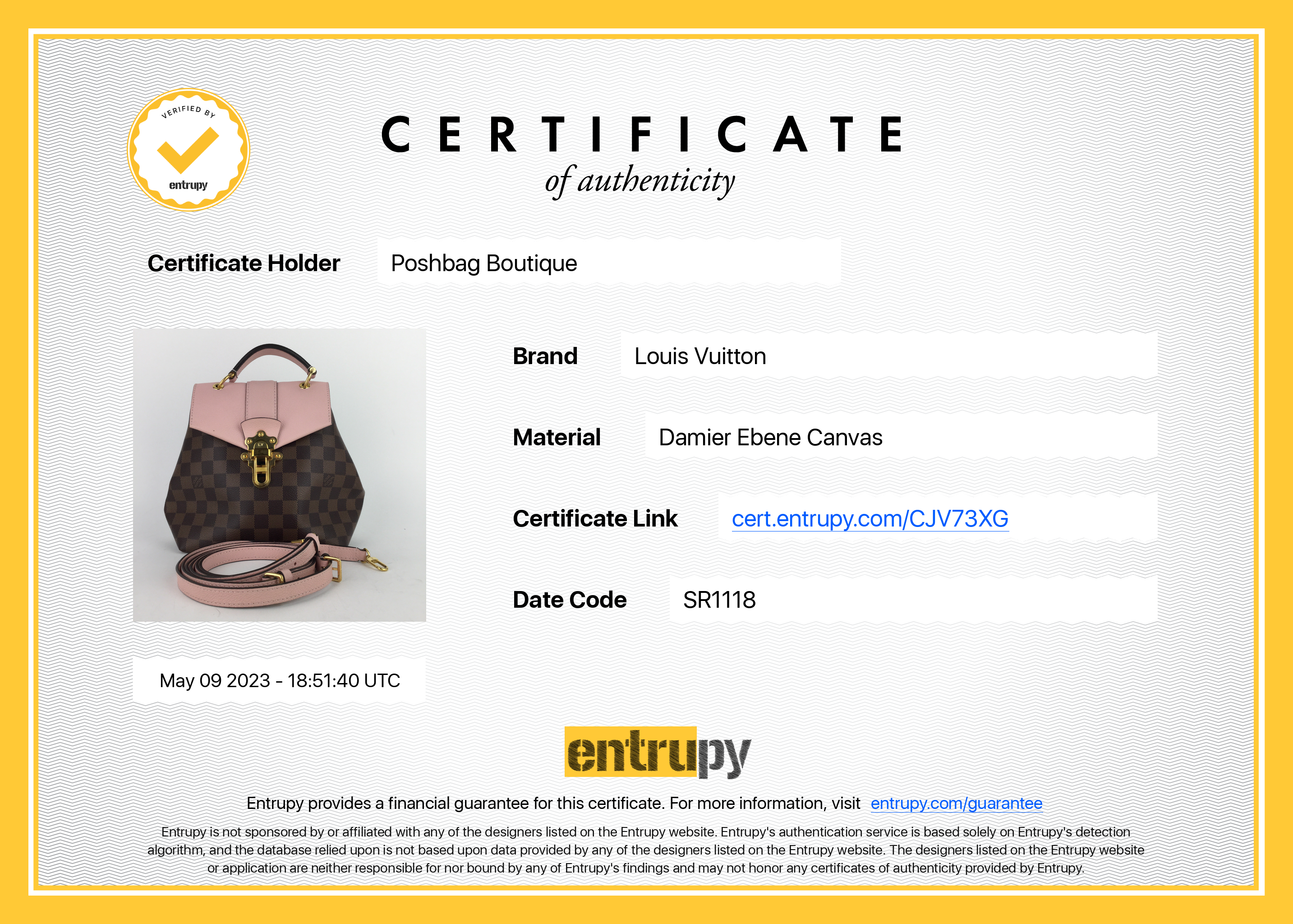 Louis Vuitto Clapton Damier Ebene Canvas Backpack Bag