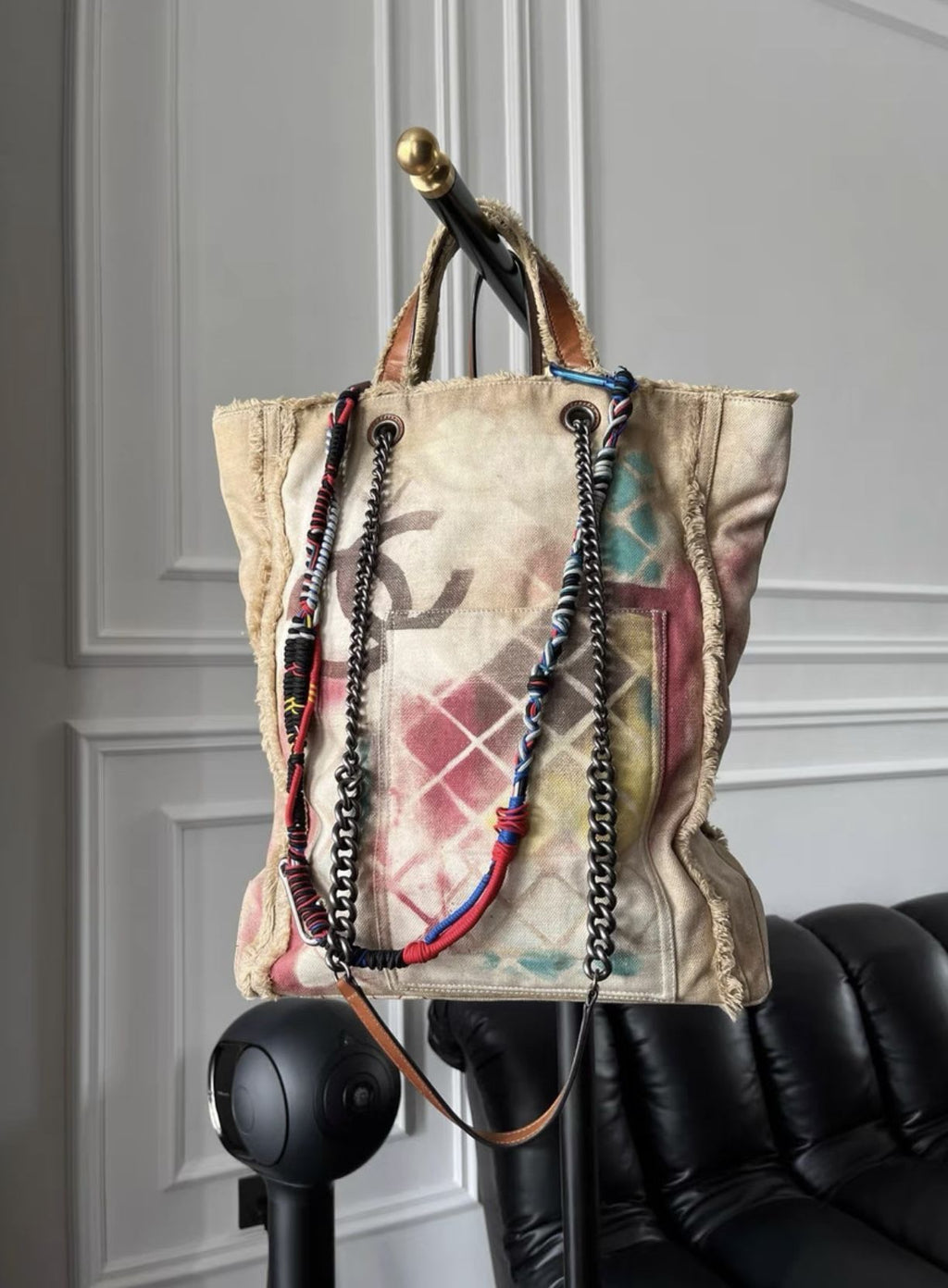 Vintage Chanel graffiti tote bag
