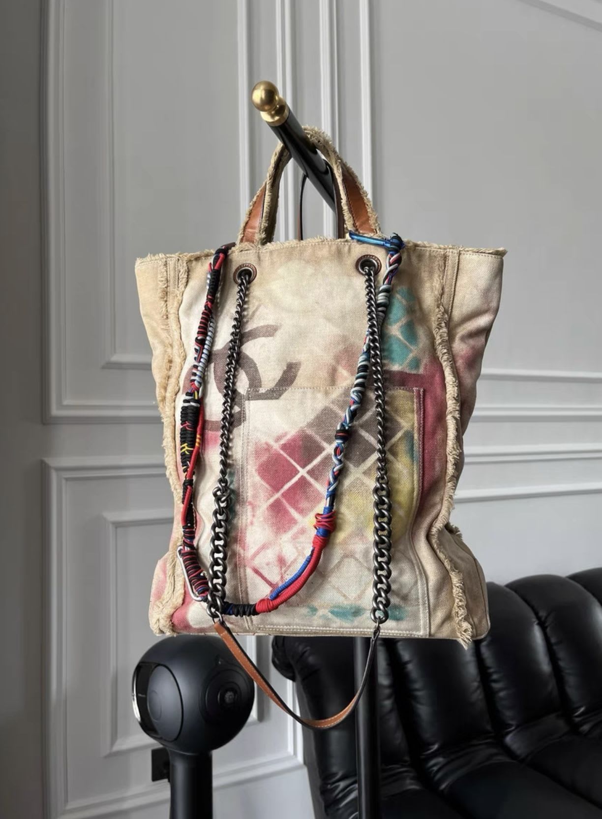 Vintage Chanel graffiti tote bag