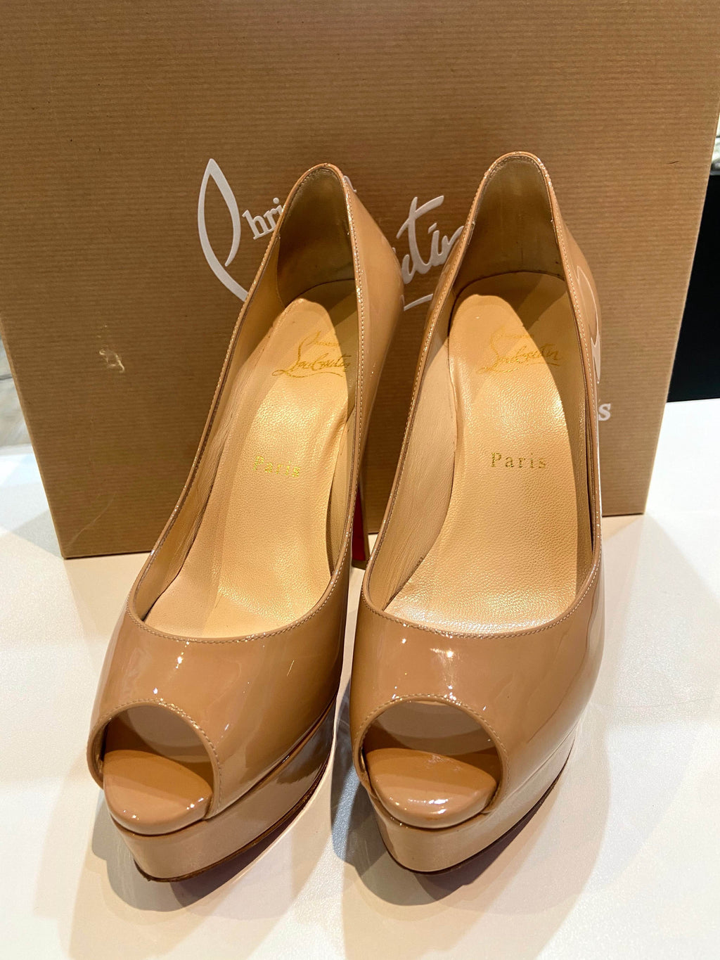 CHRISTIAN LOUBOUTIN PEEP TOE PUMPS