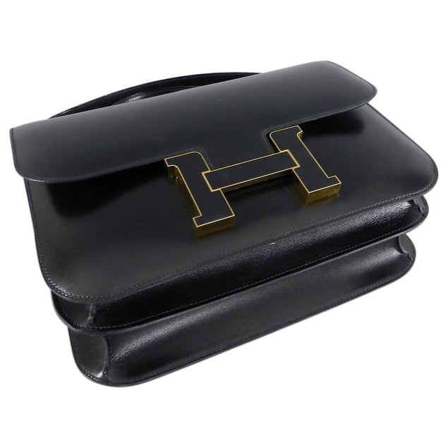 Hermes Limited Edition Constance Cartable Black Box Leather with Gold Hardware