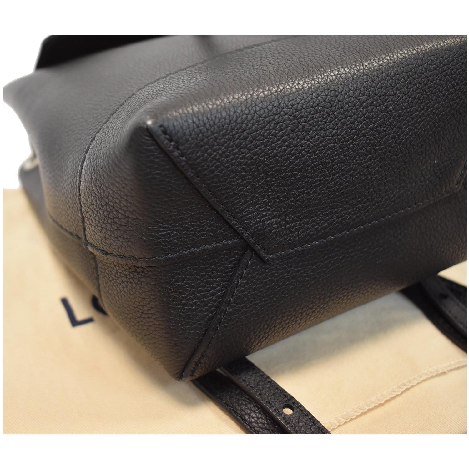LOUIS VUITTON Lockme Calfskin Leather Backpack Bag Black