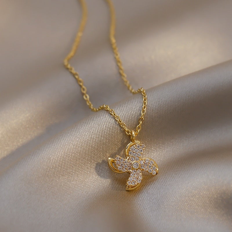 Crystal Windmill Necklace & Earrings