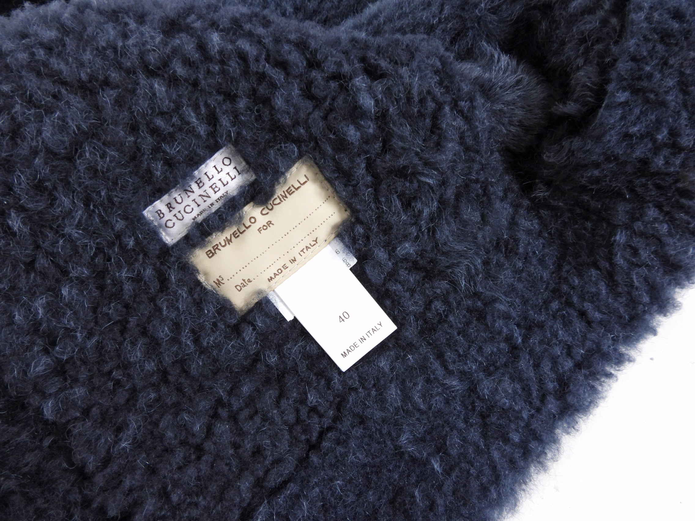 Brunello Cucinelli Midnight Navy Shearling Zip Jacket - IT40 / S (4/6)