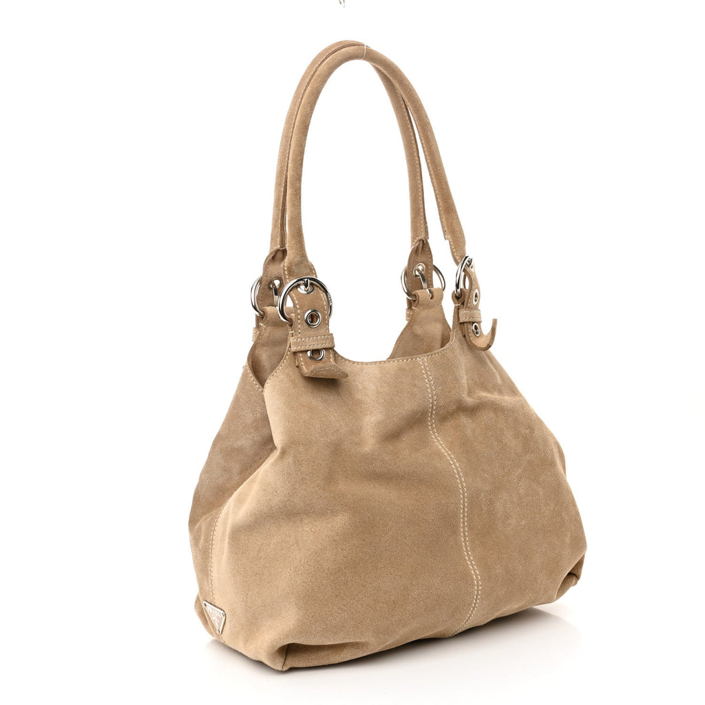 Suede Scamosciato Shopping Tote Sabbia