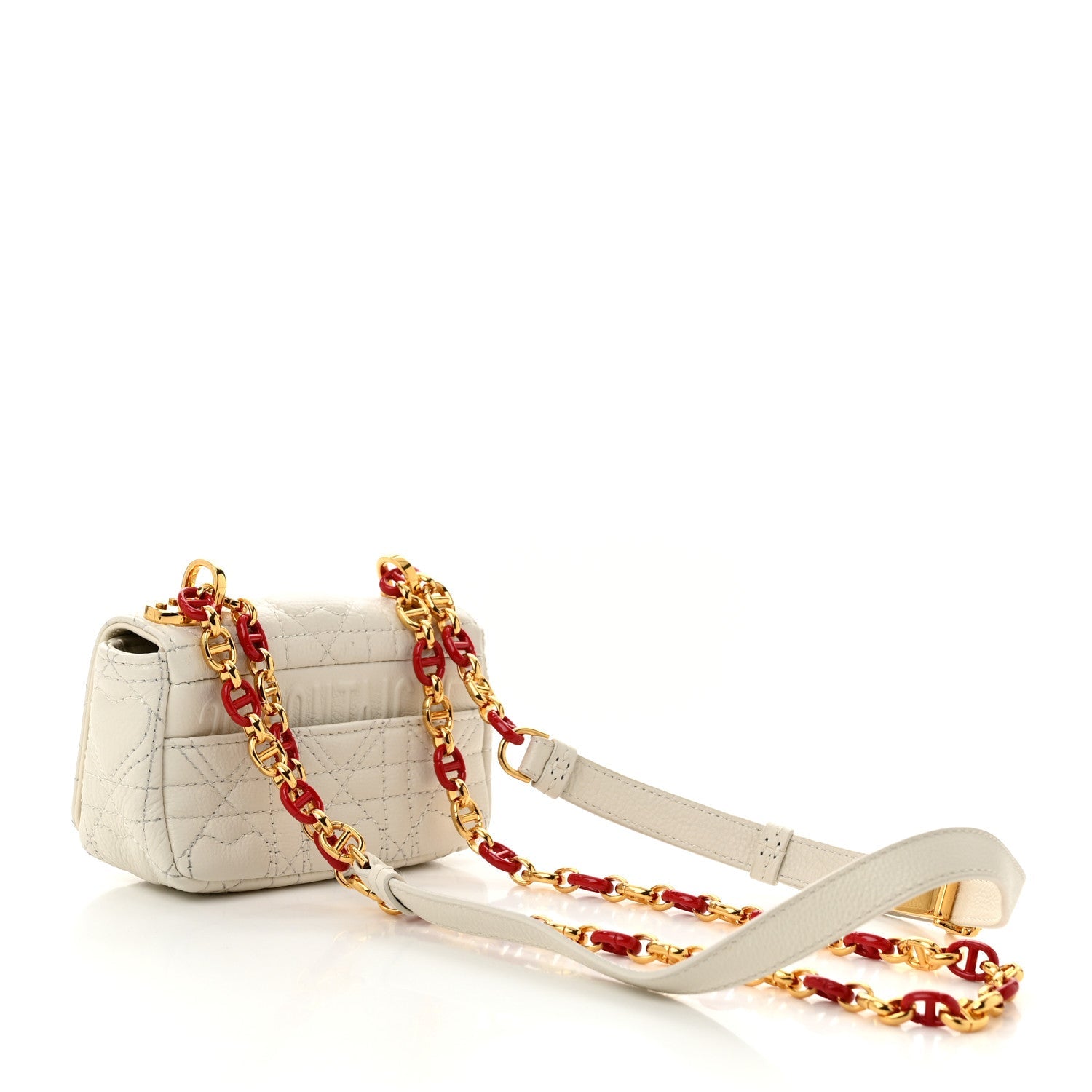 Supple Calfskin Cannage Dioramour Micro Caro Bag Latte