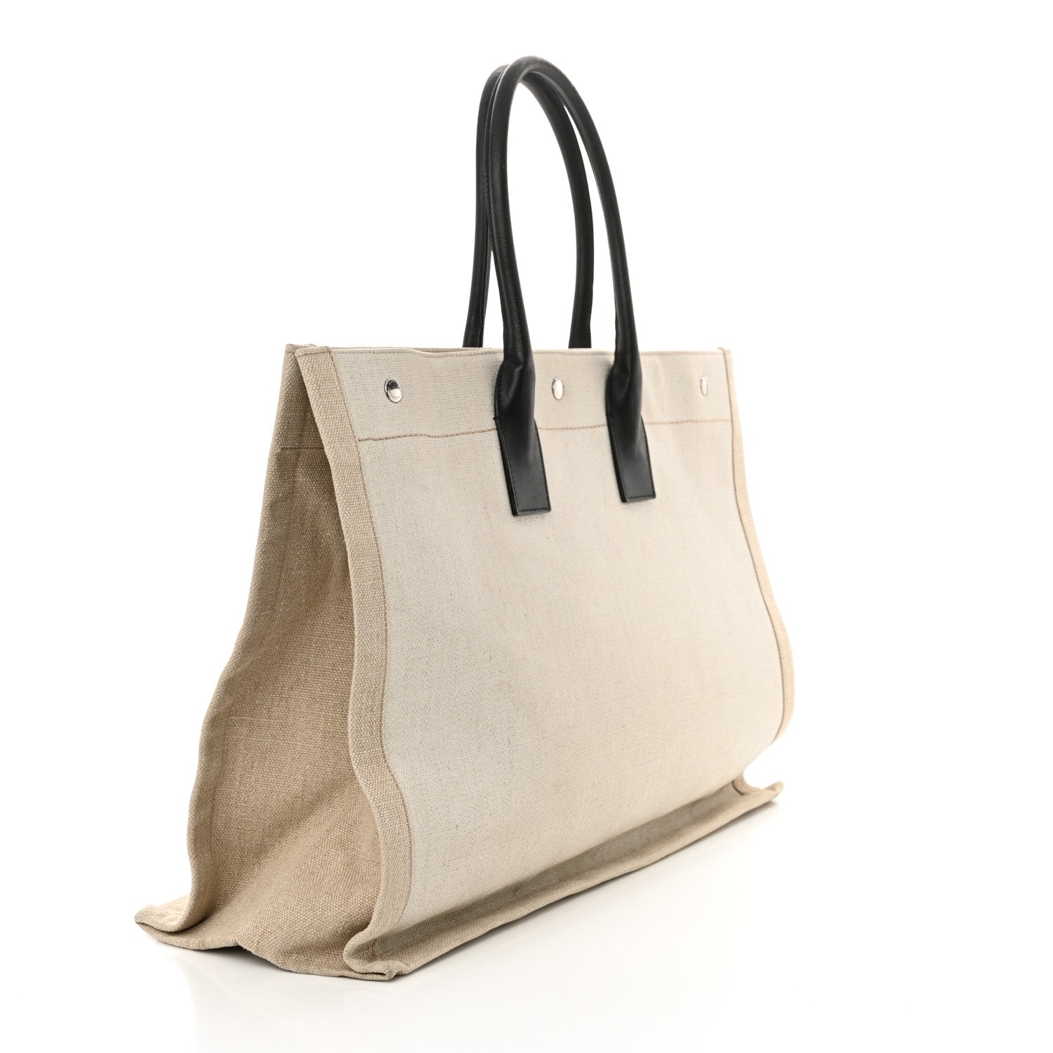 Linen Calfskin Rive Gauche Tote Optic White