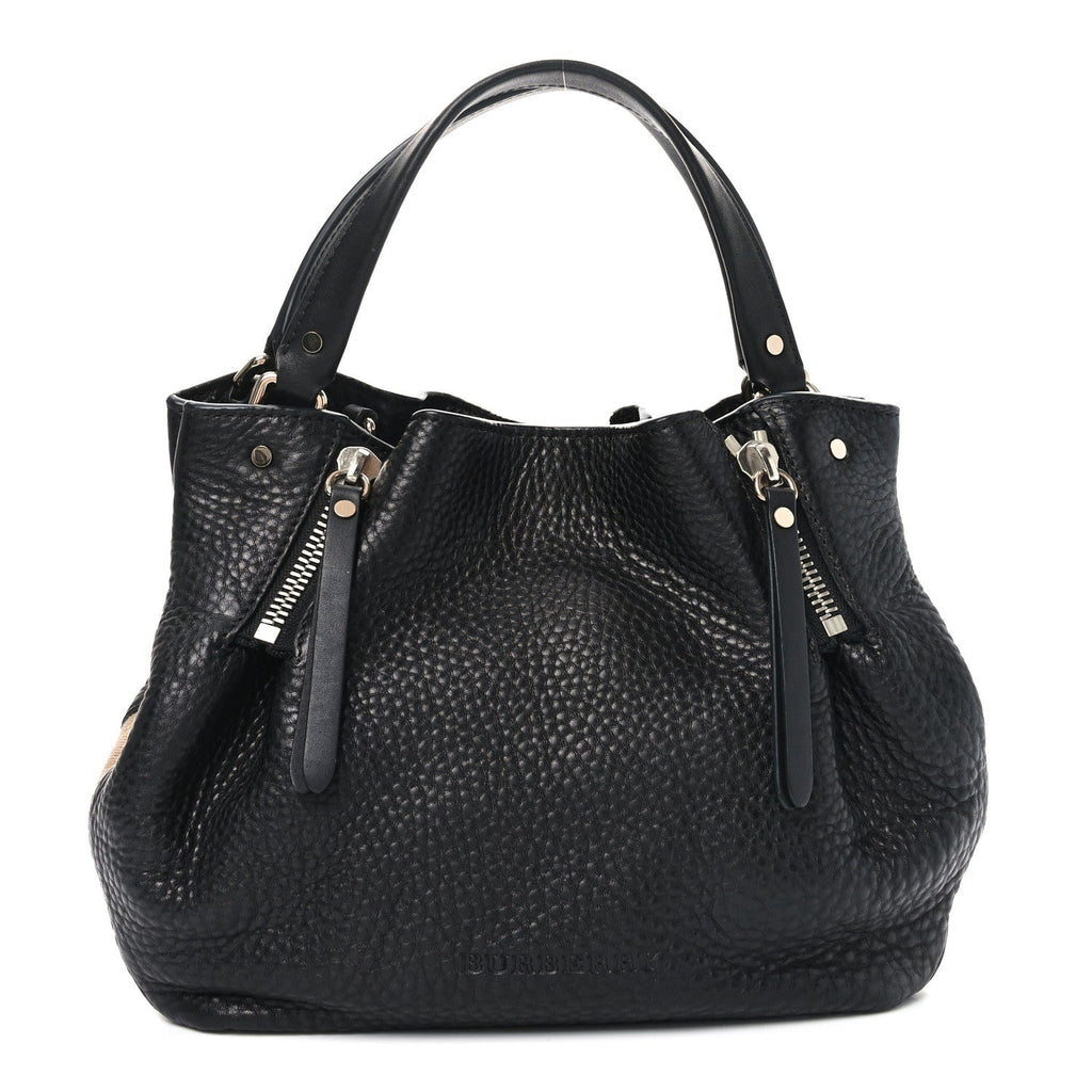 Grainy Calfskin House Check Small Maidstone Black