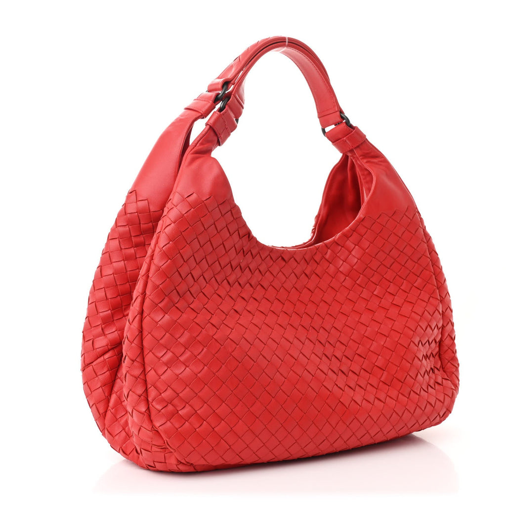 Nappa Intrecciato Medium Campana Hobo Red