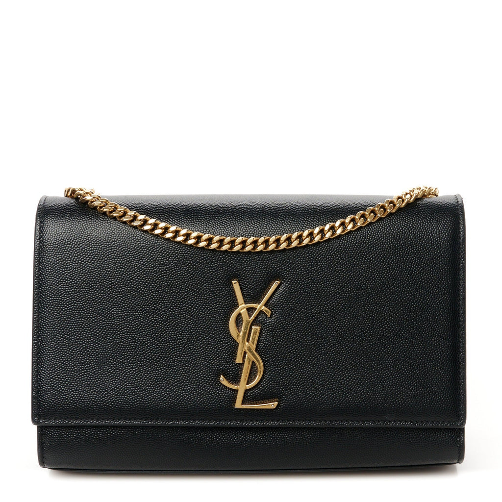 Grain De Poudre Medium Classic Monogram Kate Satchel Black