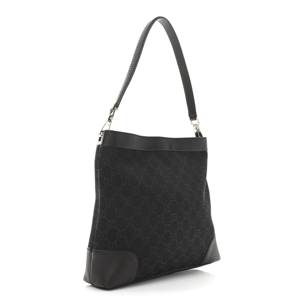 Canvas Calfskin Monogram Tote Bag Brown