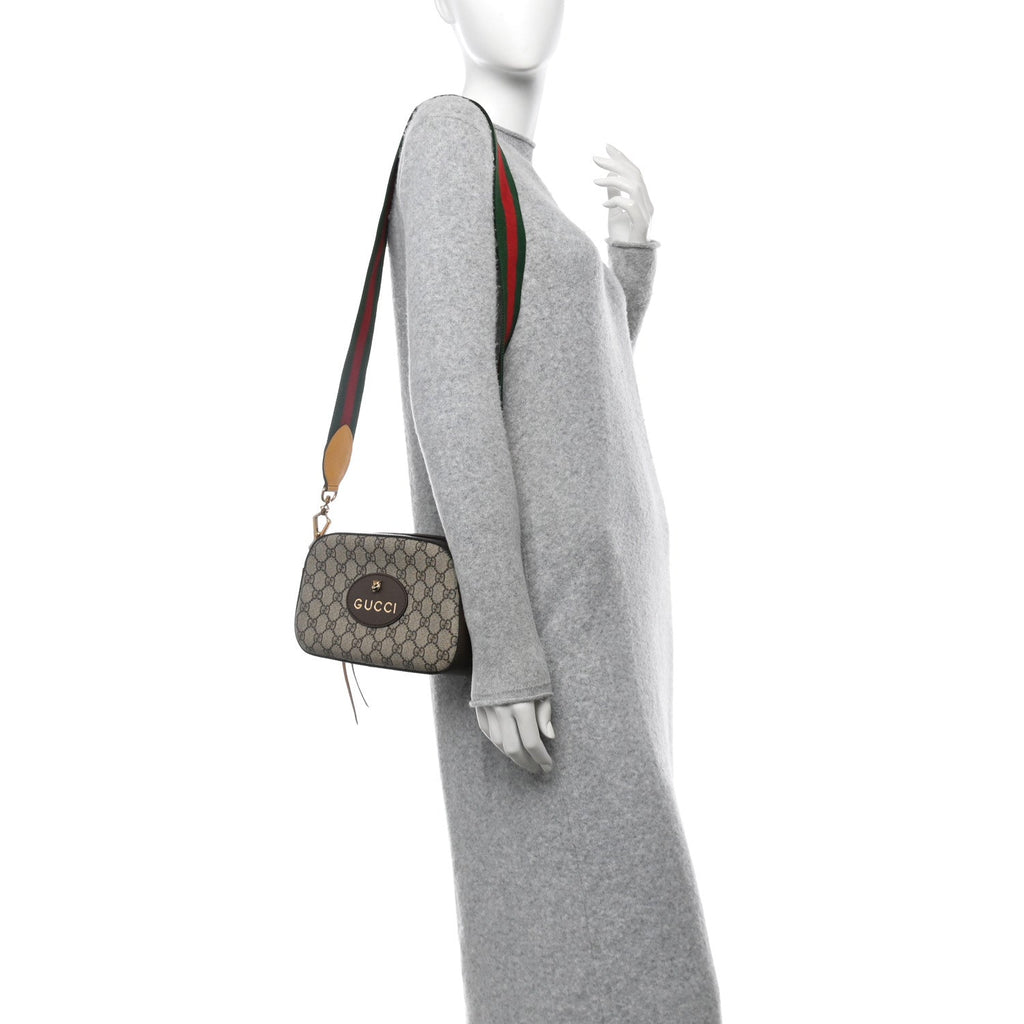 GG Supreme Monogram Web Neo Vintage Shoulder Bag Beige New Acero Crop