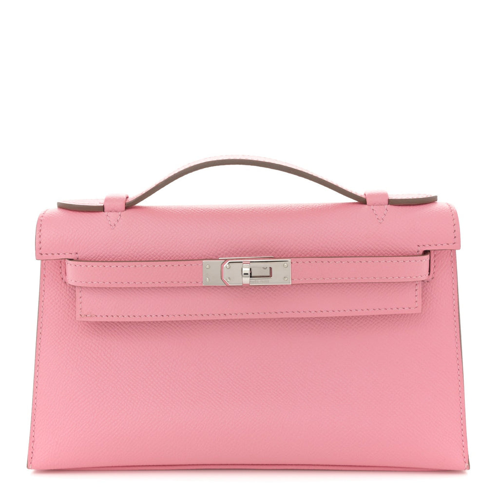 Epsom Kelly Pochette Clutch Rose Confetti