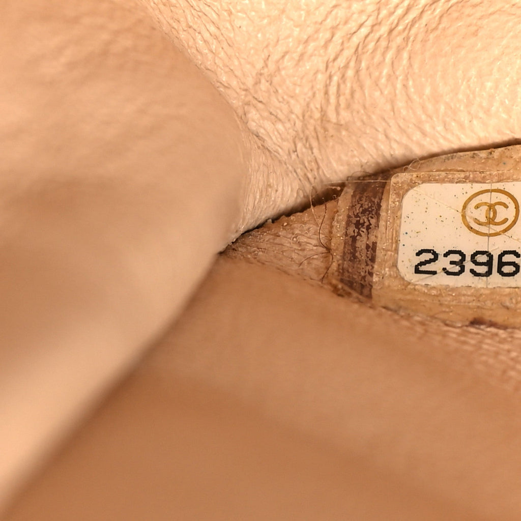 Caviar Quilted Jumbo Double Flap Beige