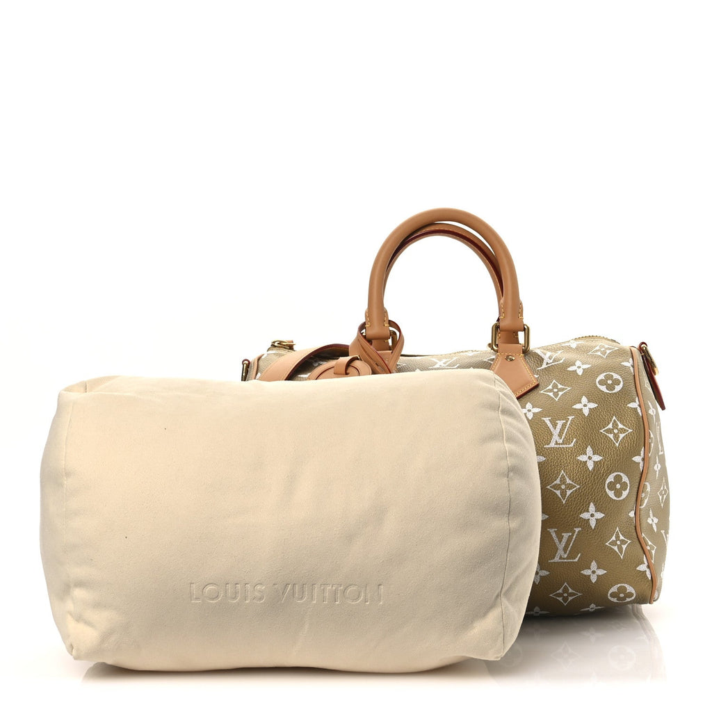 Metallic Calfskin Monogram Speedy P9 Bandouliere 30 Gold Kintsugi