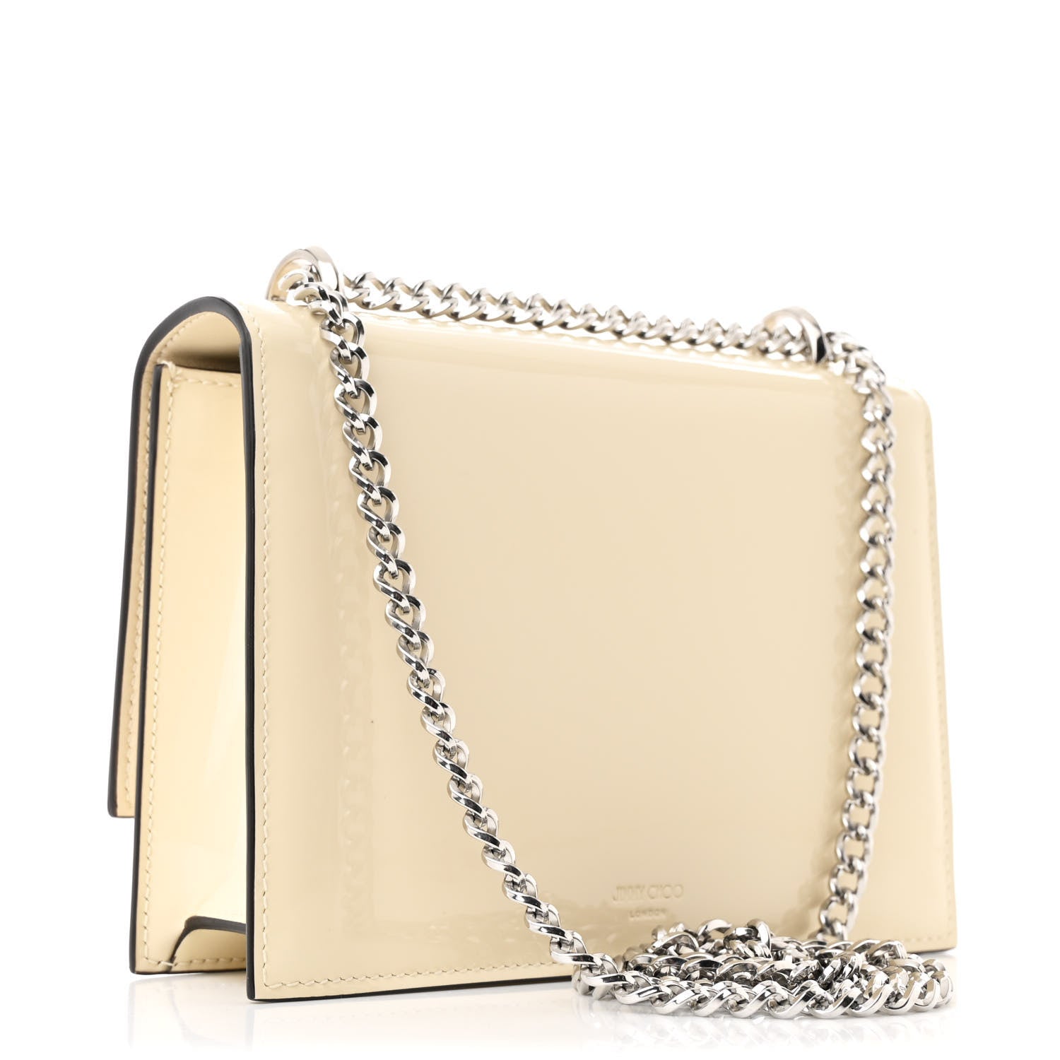 Patent Crystal Embellished Bing Bohemia Crossbody Bag White