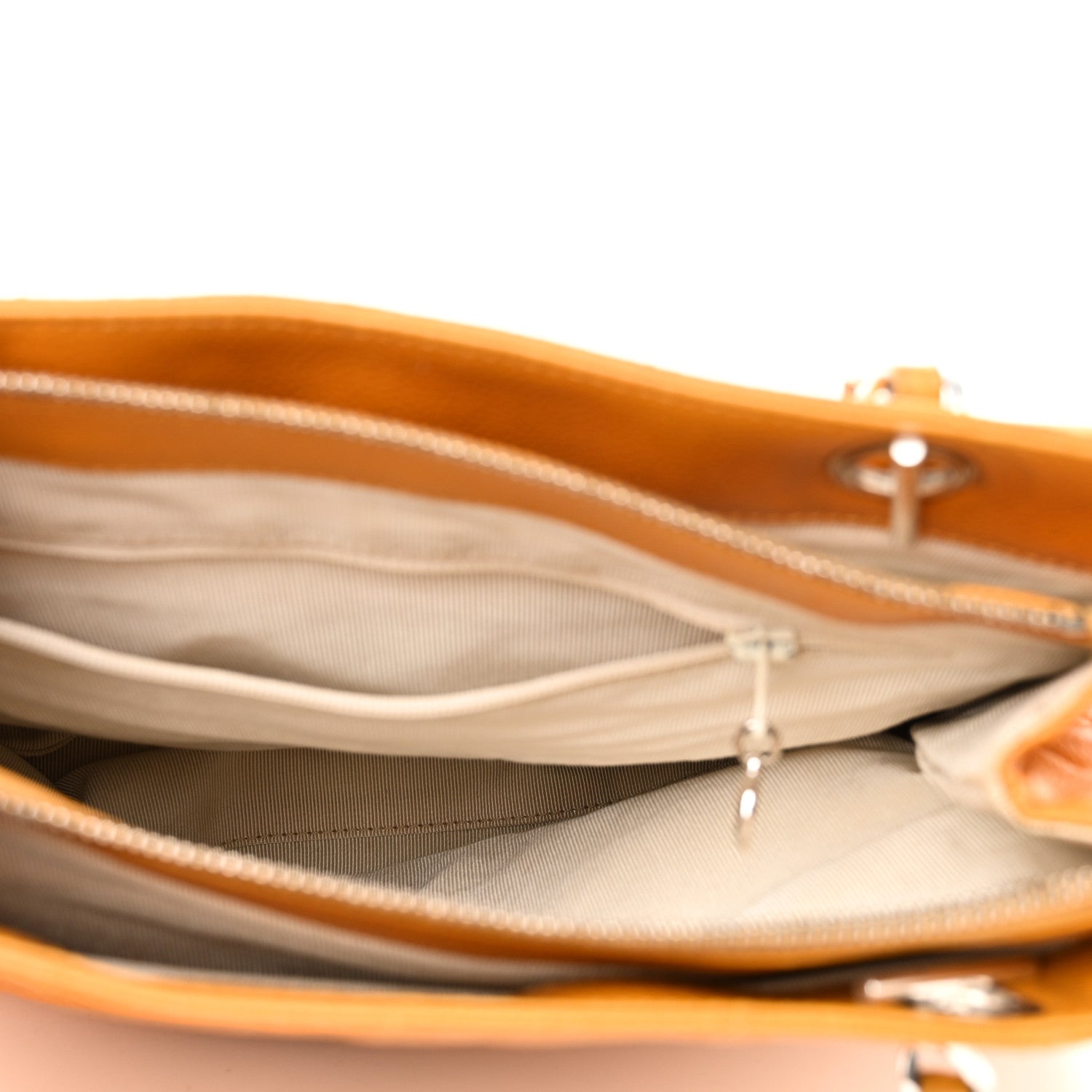 Caviar Quilted Pocket Shopping Tote Orange