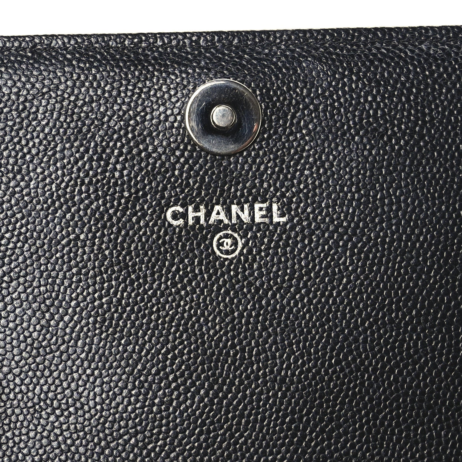Caviar Quilted Square Wallet On Chain WOC Black