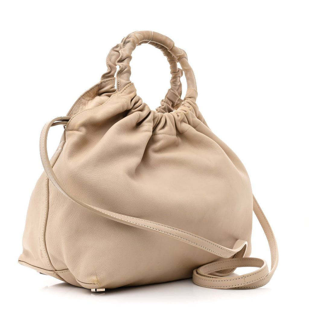 Calfskin Medium Double Circle Bag Eggshell