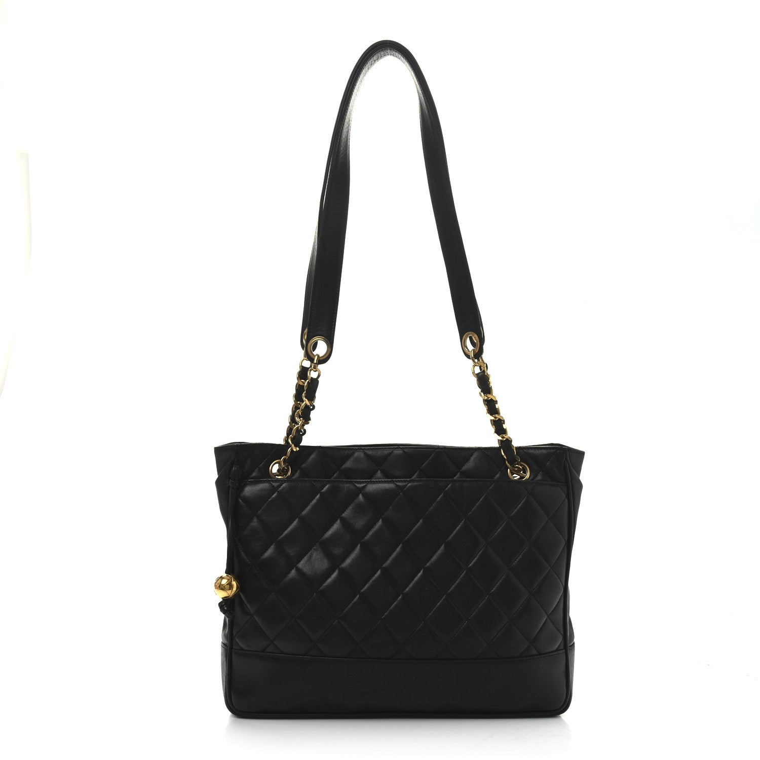 Lambskin Quilted Shoulder Bag Black