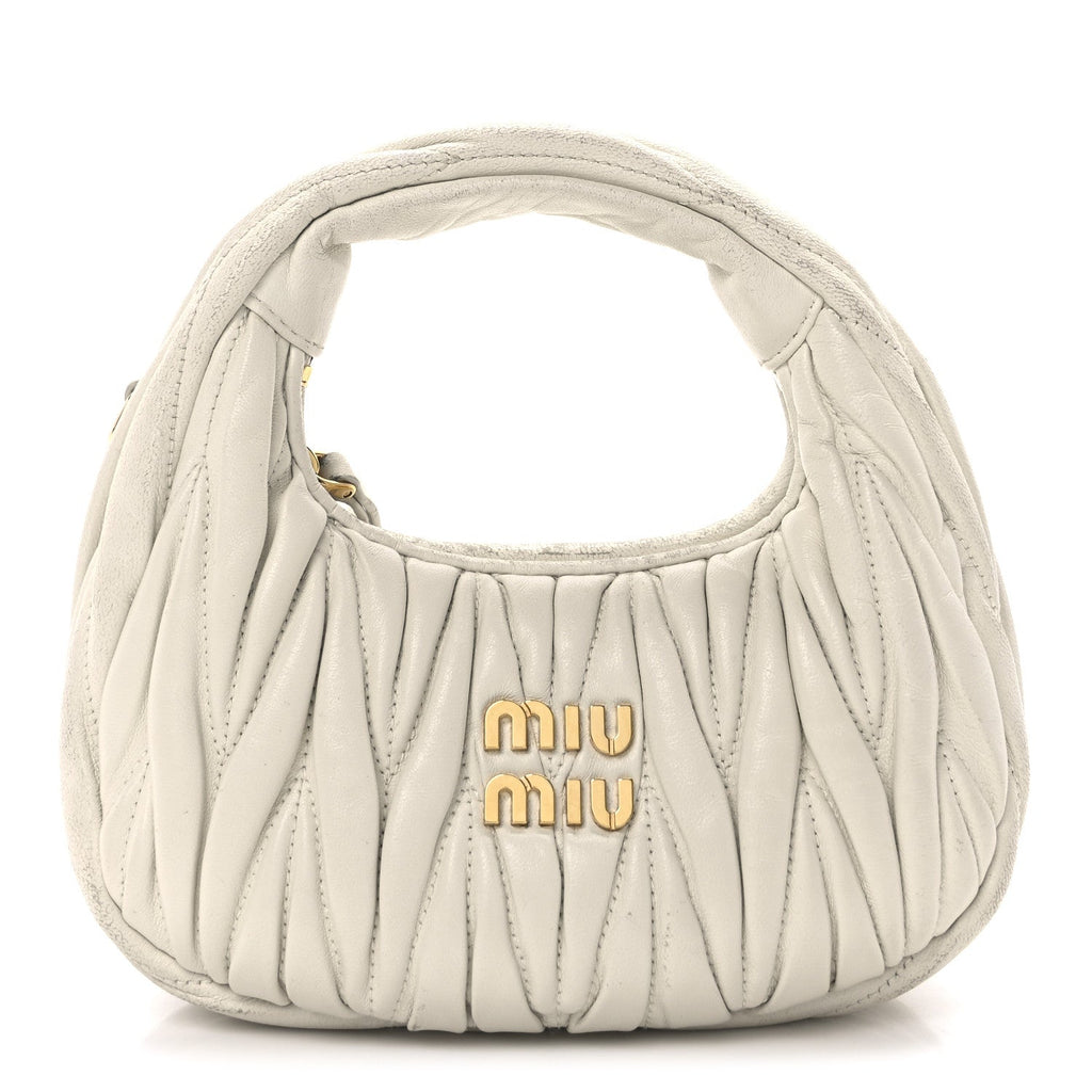 Nappa Matelasse Mini Wander Hobo White