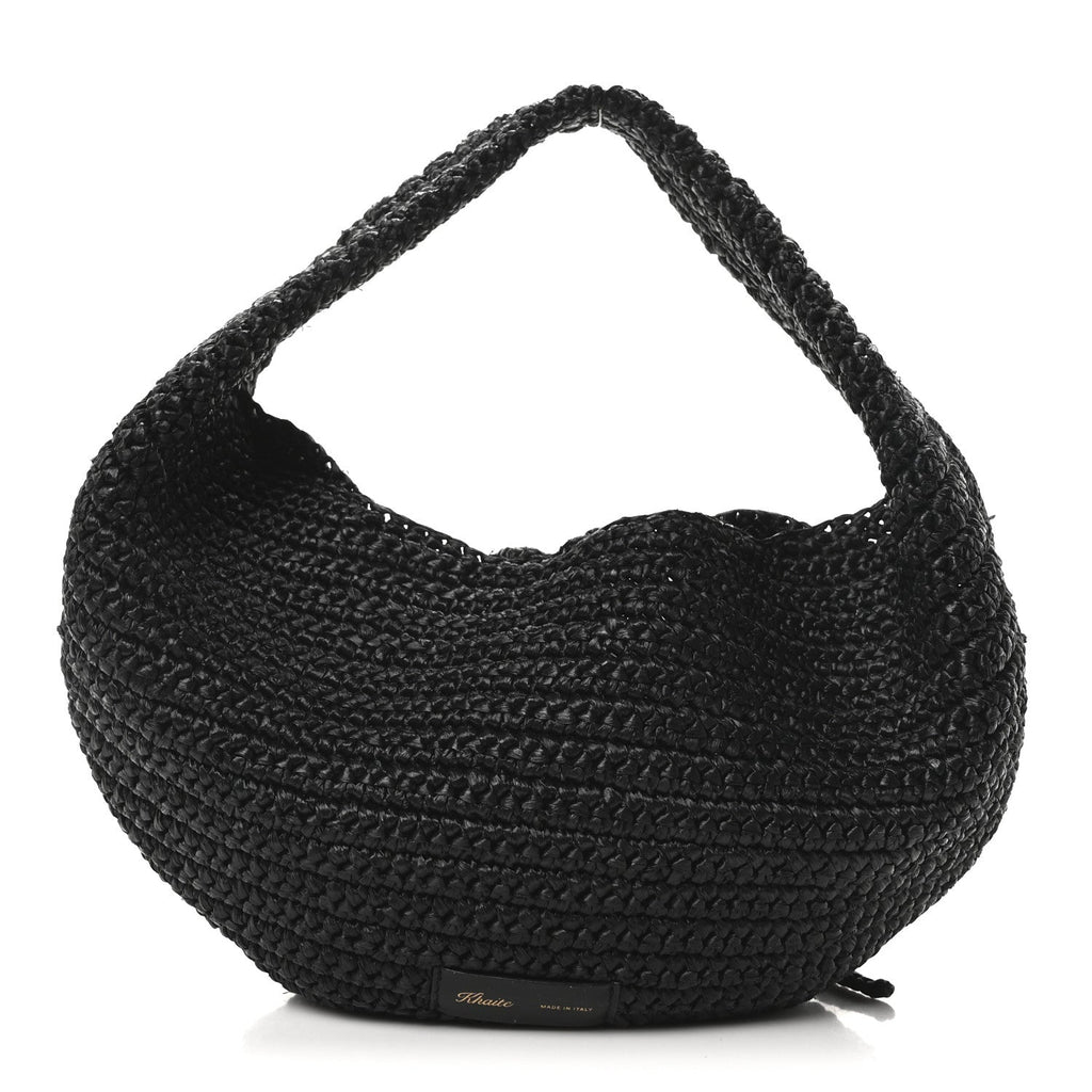 Raffia Olivia Hobo Black