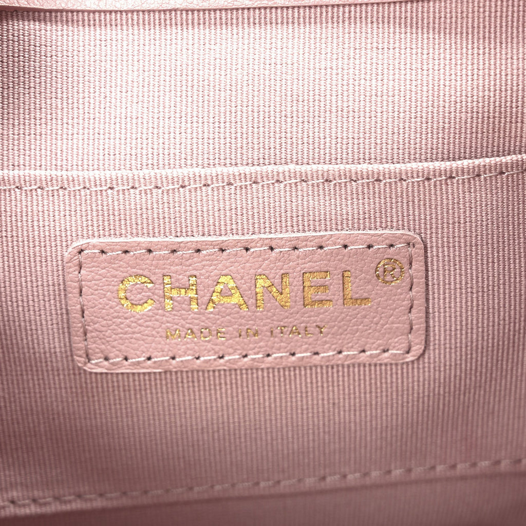 Lambskin Quilted Small Duma Drawstring Backpack Light Pink