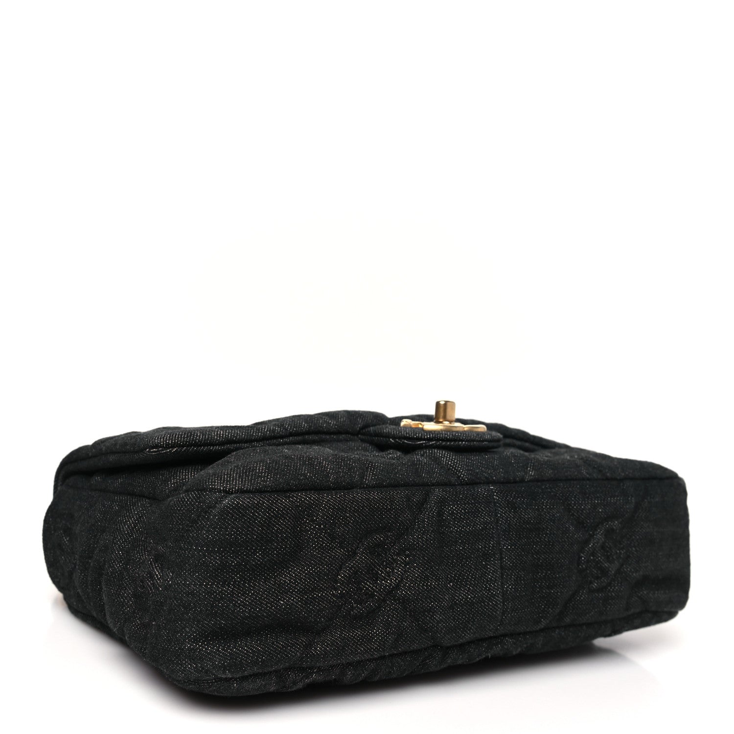 Denim Quilted Medium Funky Town Flap Black