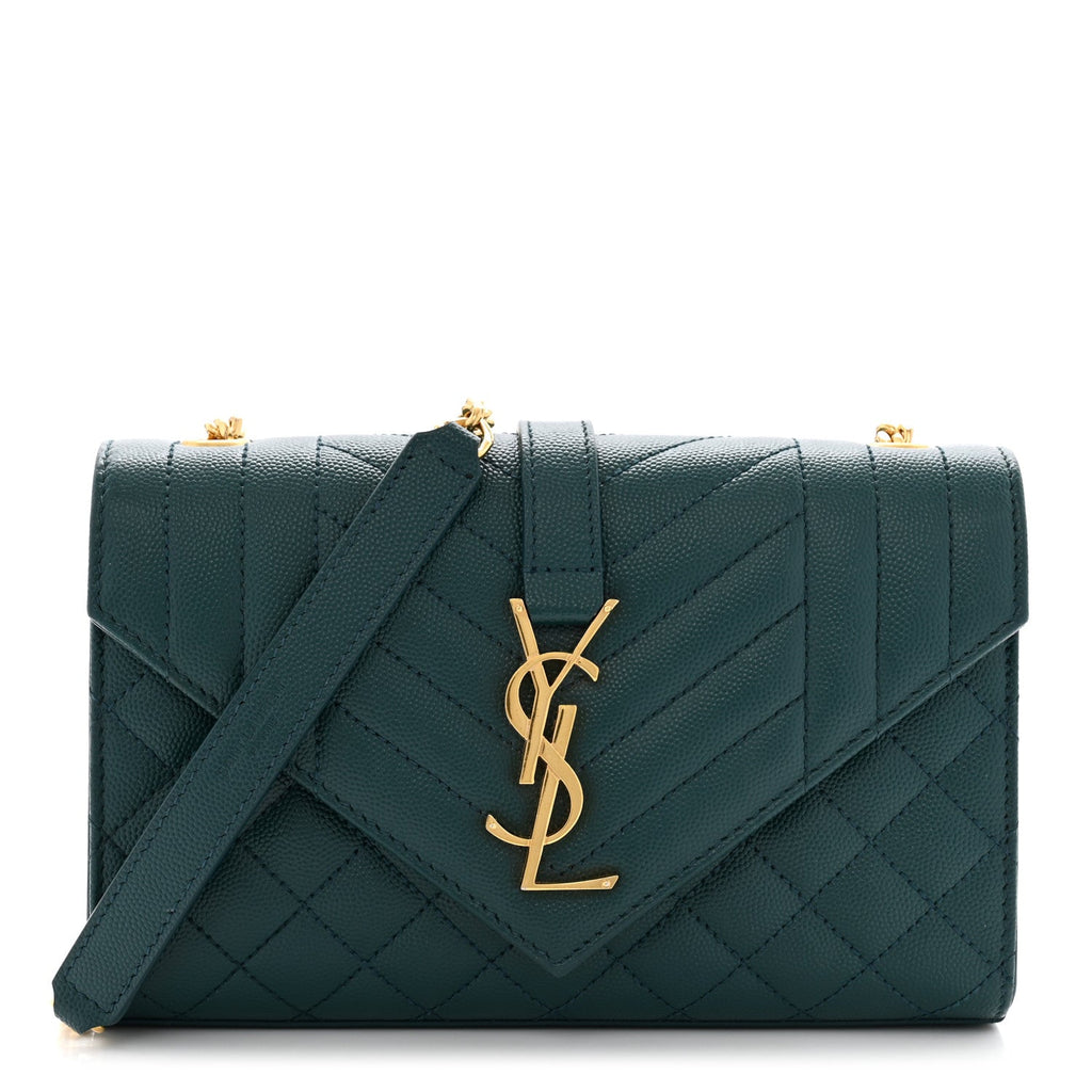 Grain De Poudre Textured Mixed Matelasse Triquilt Small Monogram Satchel Sea Turquoise