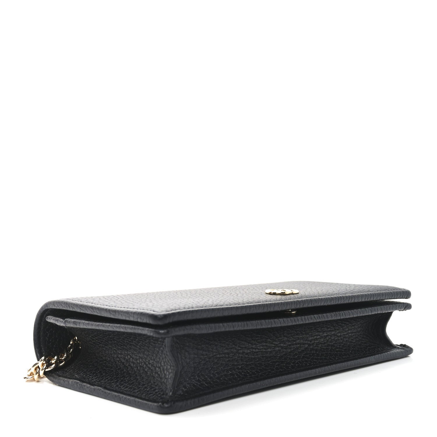 Calfskin Mini GG Marmont Chain Wallet Black
