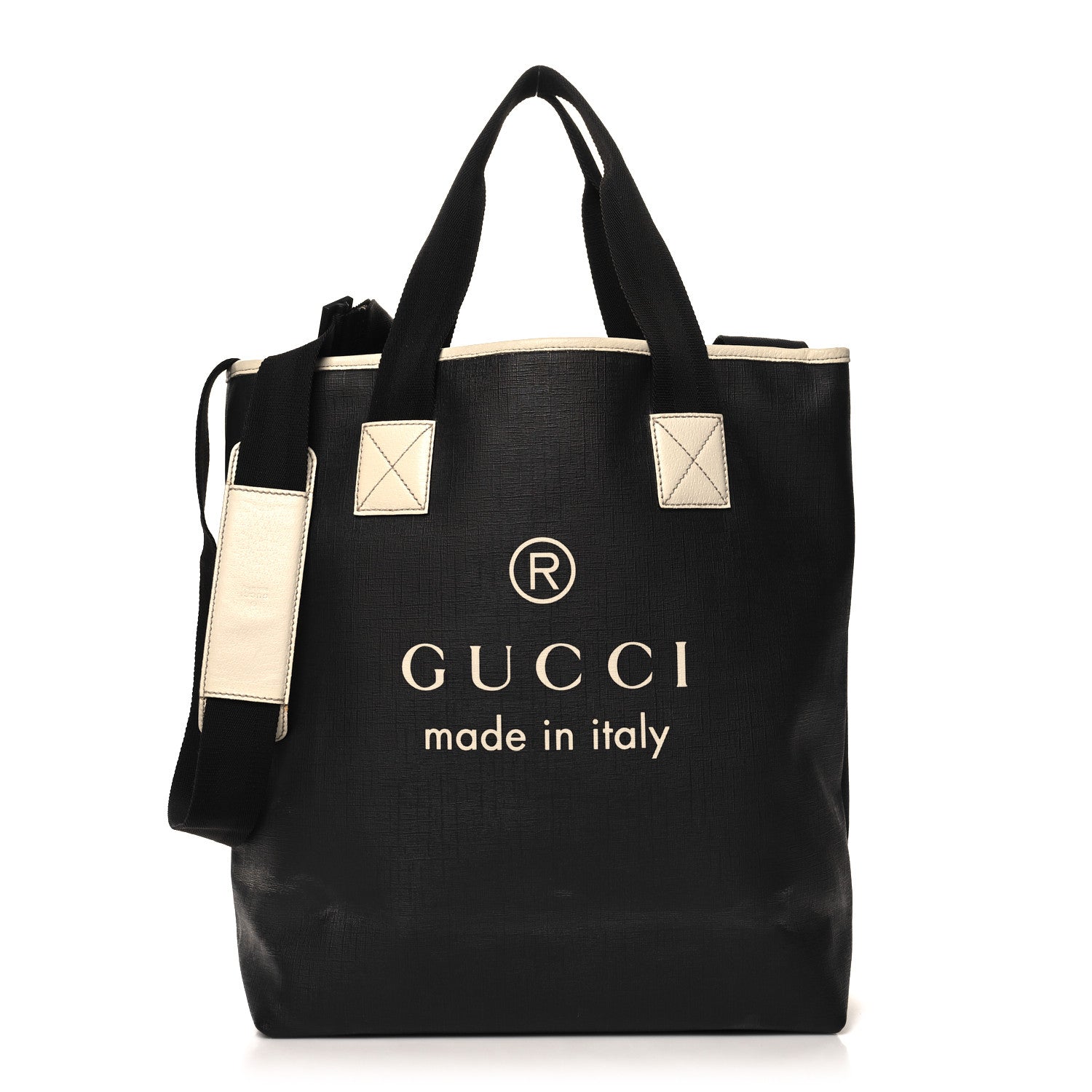 Coated Canvas Large Logo Tote Black