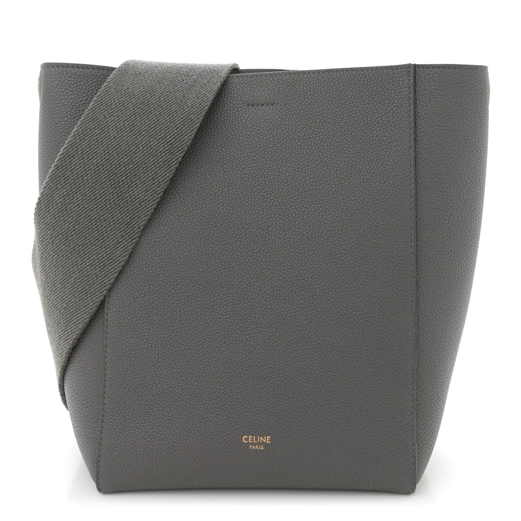 Soft Grained Calfskin Small Sangle Bucket Bag Kohl