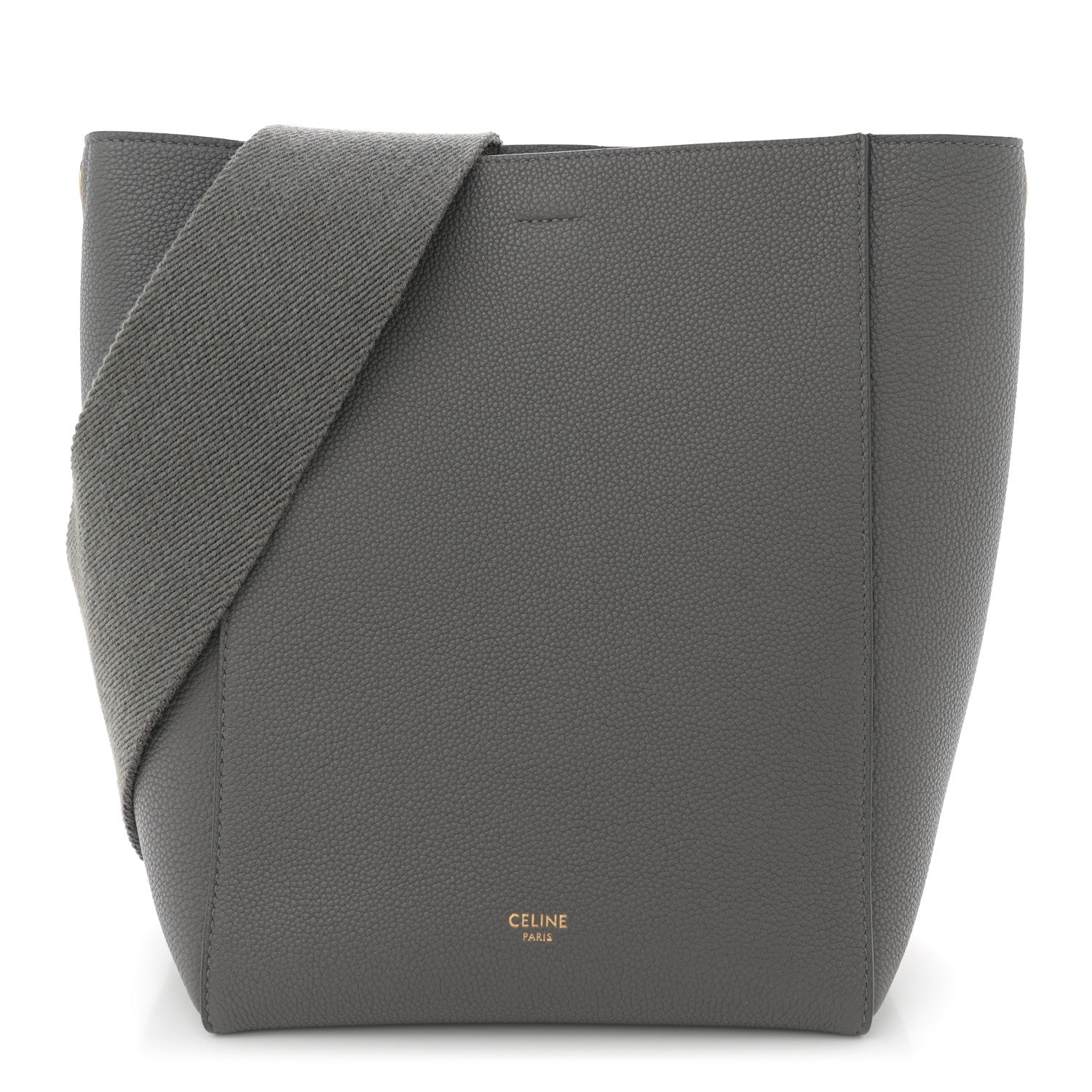 Soft Grained Calfskin Small Sangle Bucket Bag Kohl