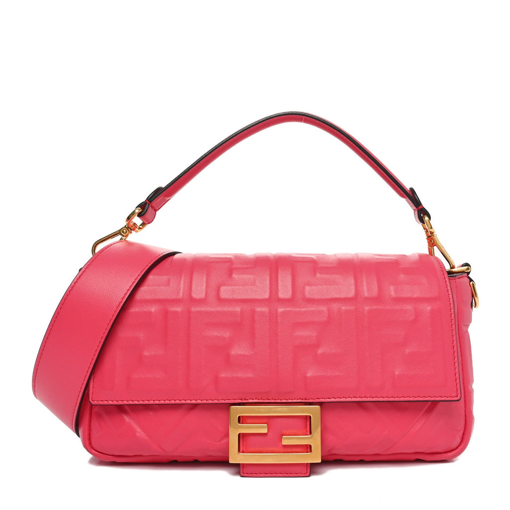 Nappa FF 1974 Embossed Baguette Lampone