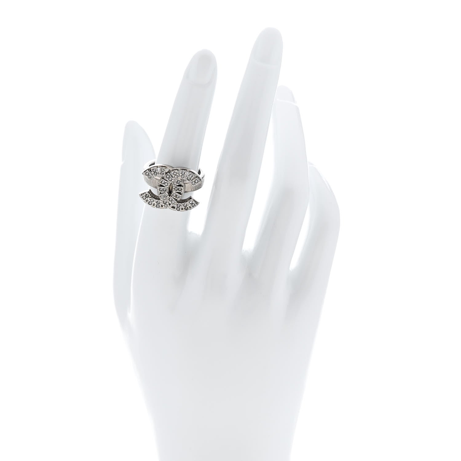 Crystal CC Ring 52 6 Silver