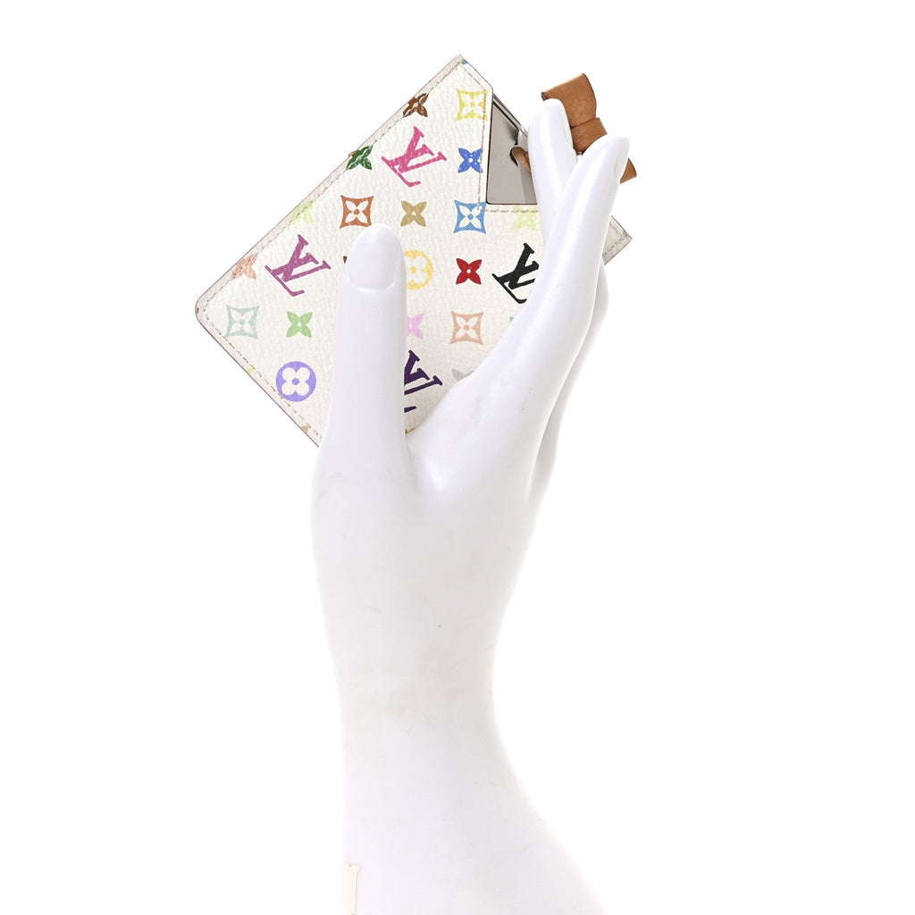 Monogram Multicolor Mirror and Case Pouch White